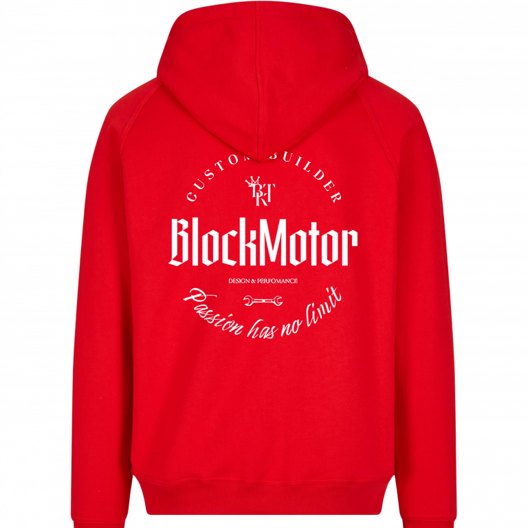 Hoodie rouge logo Blockmotor